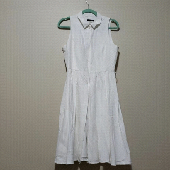 Tommy Hilfiger Women's Dress ALine Button Down Sleeveless White 8 - Picture 2 of 8